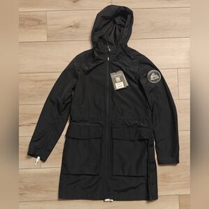 Pajar Canada Dew Long Rain Jacket Black Womens Size S Waterproof Hooded